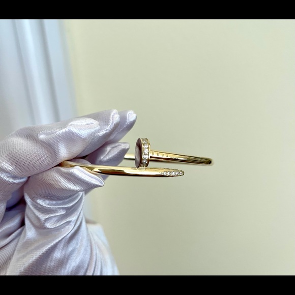 Cartier  18K Yellow Gold  Nail Head Bracelet Size 17